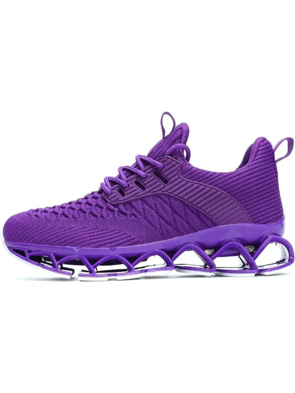 Women's Purple Blade Mesh Comfort Non Slip Athletic Slip on Soft Sneaker Shoes
